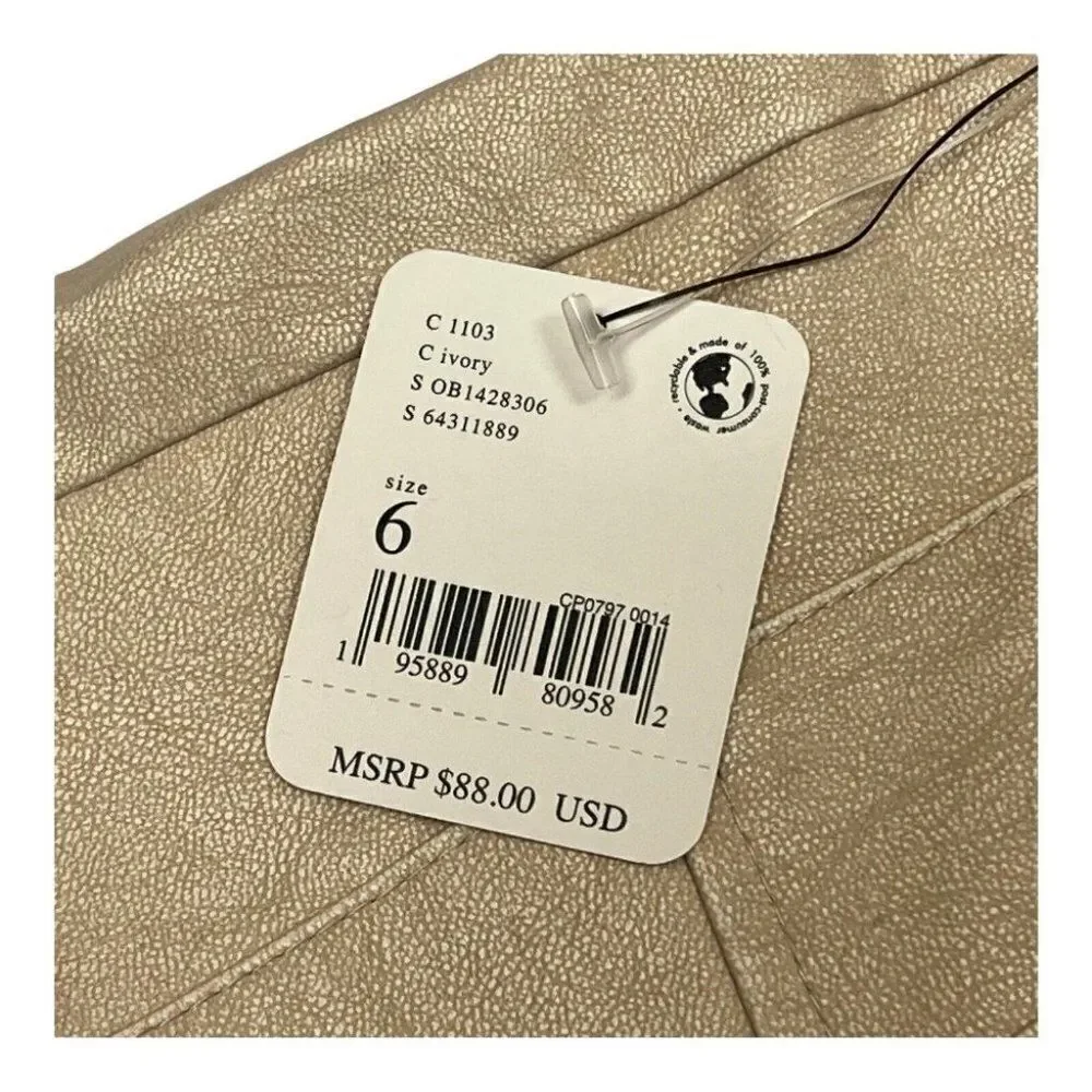 Free People Women’s 6 Mini Skirt Vegan Leather Light Academia School Girl Preppy